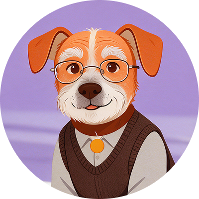 Mascote cachorro da Calculadora do Beto